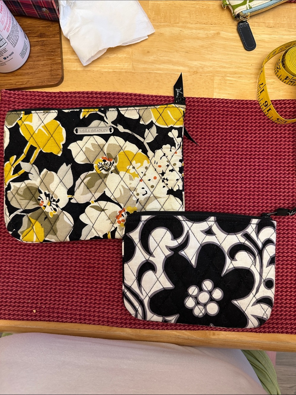 Two Vera Bradley pouches-one in Dogwood and the other is Night and Day - Picture 1 of 1